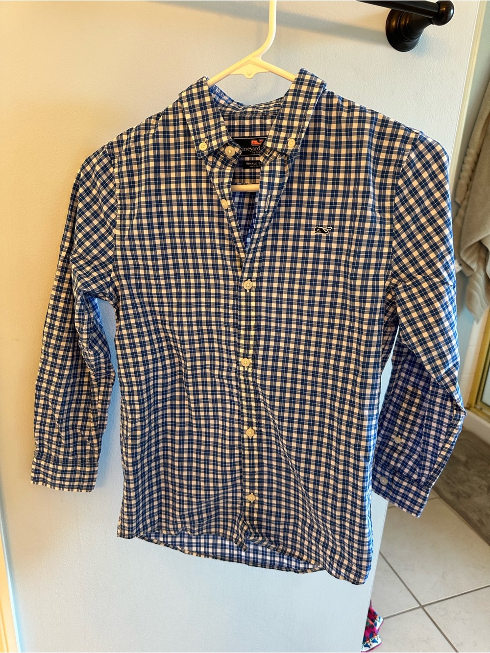 Vineyard Vines Blue & White Plaid Button-Down Shirt